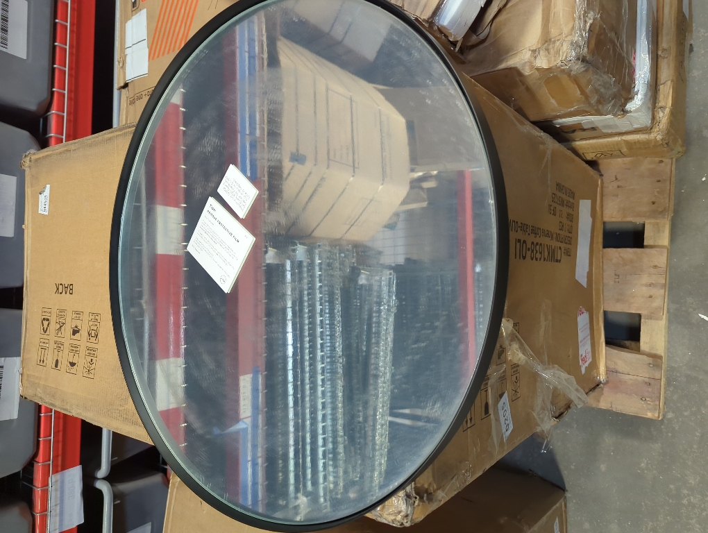 Round Black Framed Mirror