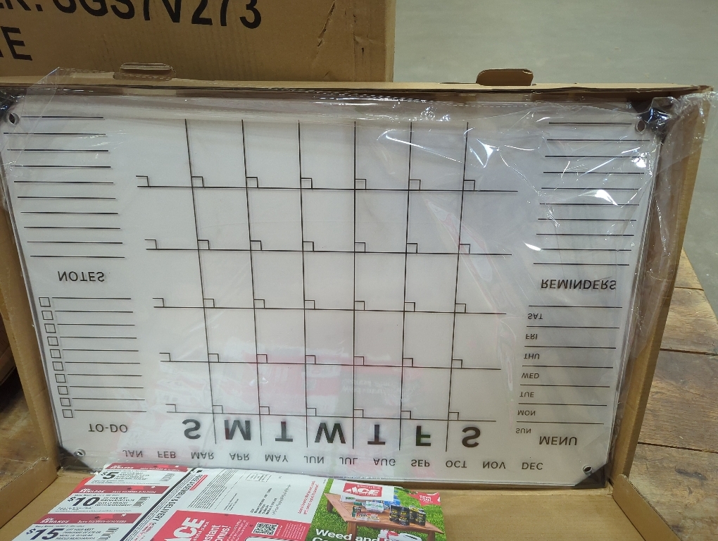 Acrylic Wall Calendar with Dry Erase Surface | 28x20 Clear Monthly Planning Board | Includes 8 Color Markers, Eraser, Multi-Color Standoff Screws, and Installation Kit | Perfect for Home & Office