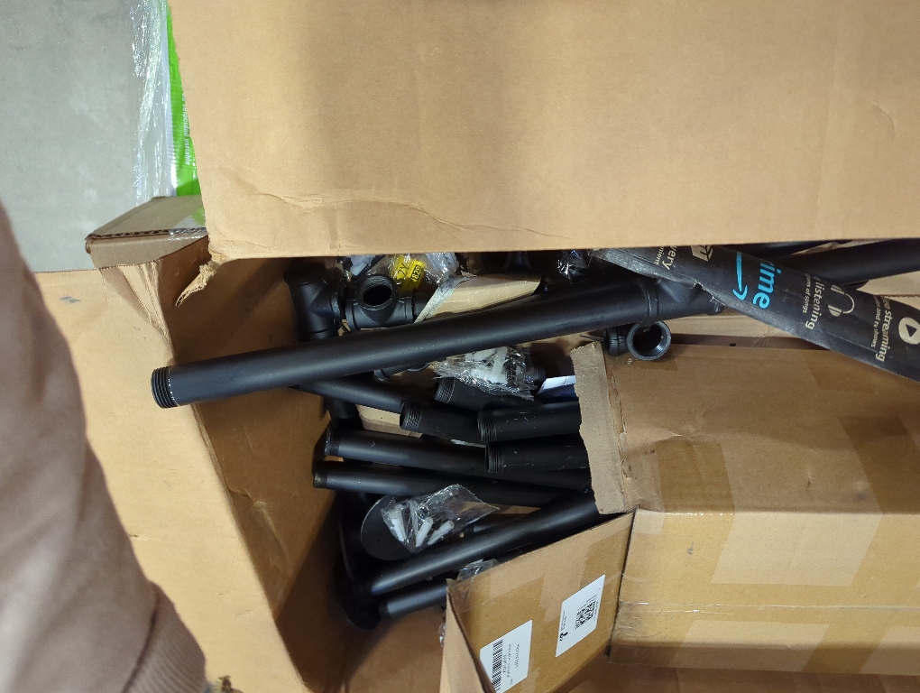 Industrial Iron Pipe Shelving Wall-Mount(No Plank): 5-Tier DIY Open Bookshelf - Iron Pipe Storage Shelves