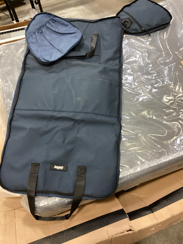 Halfday Convertible 2-in-1 Garment Duffel Weekender Bag 45L | Wrinkle-Free Travel, Hanging Suit Compartment, Shoe Pockets, Trolley Sleeve. Durable & Water-Resistant Carry-On, Marine