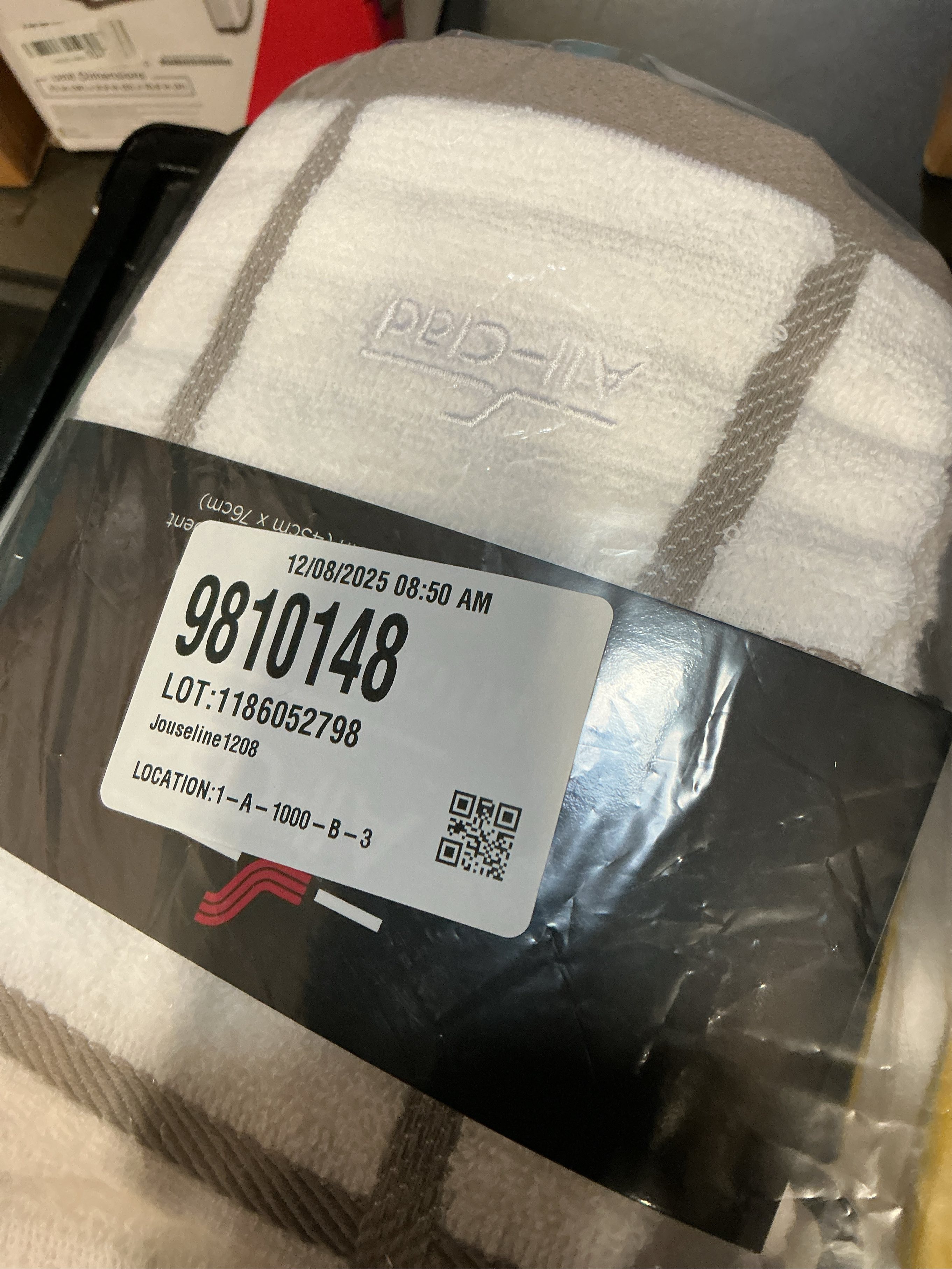 3 Packs All-Clad Checked Cotton Kitchen Towel, Almond