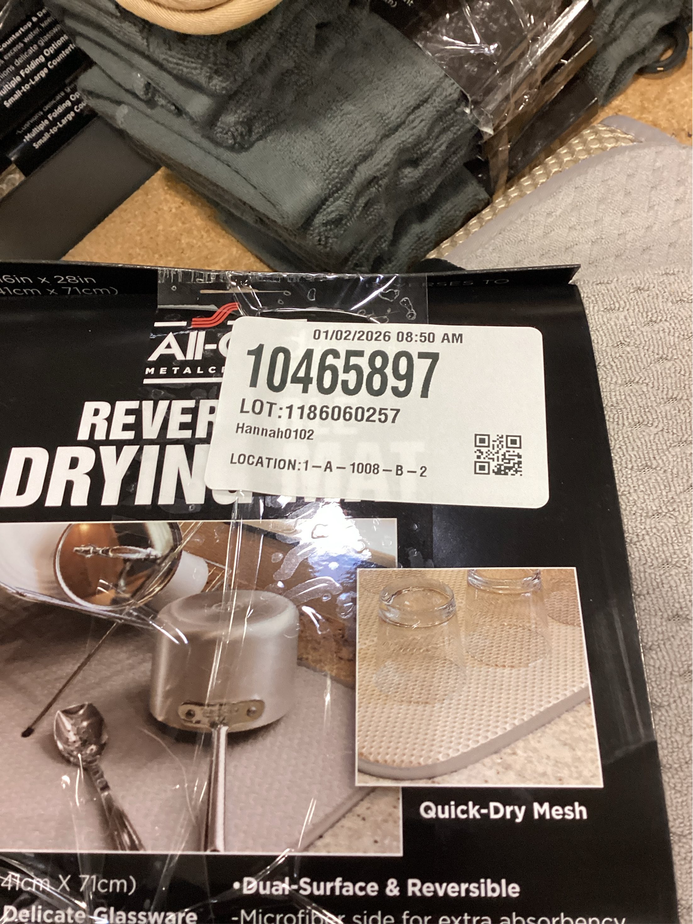All-Clad Premium Reversible Dish Drying Mat for Kitchen: 2 pack 16 x 28 Ultra-Absorbent, Long-Lasting, No Condensation, and Oversized for Large Pots and Pans - 1 Pack, Titanium
