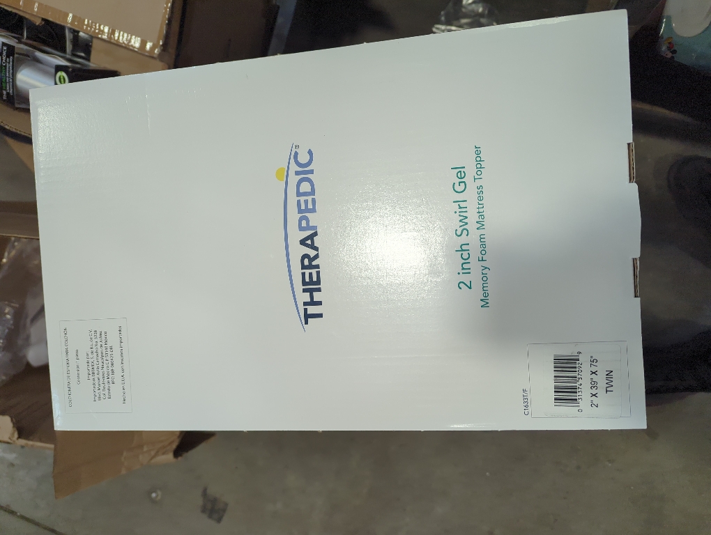 Therapedic - 2 Inch Swirl Gel Memory Foam Mattress Topper TWIN 75 L x 39 W.
