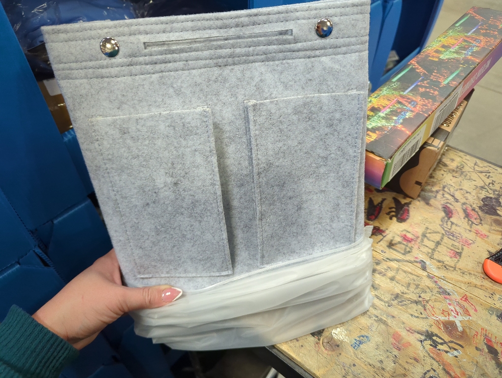 11 inch Soft Grey Felt Tote Organizer Insert for Purses, Backpacks, and Tall Totes