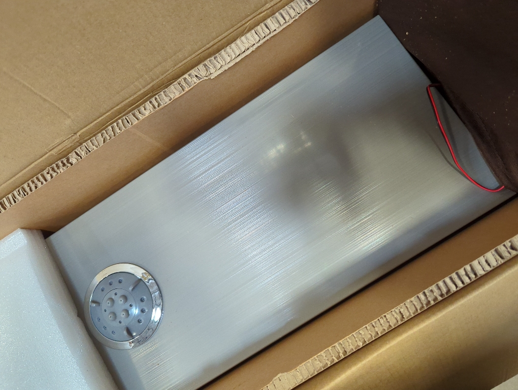 Multi-Function LED Lights Shower Panel System Black, 5 in 1 Shower Panel Include Rainfall & Waterfall Shower Head, 3 Pcs Adjustable Massage Jets, Handheld Shower, Tub Spout