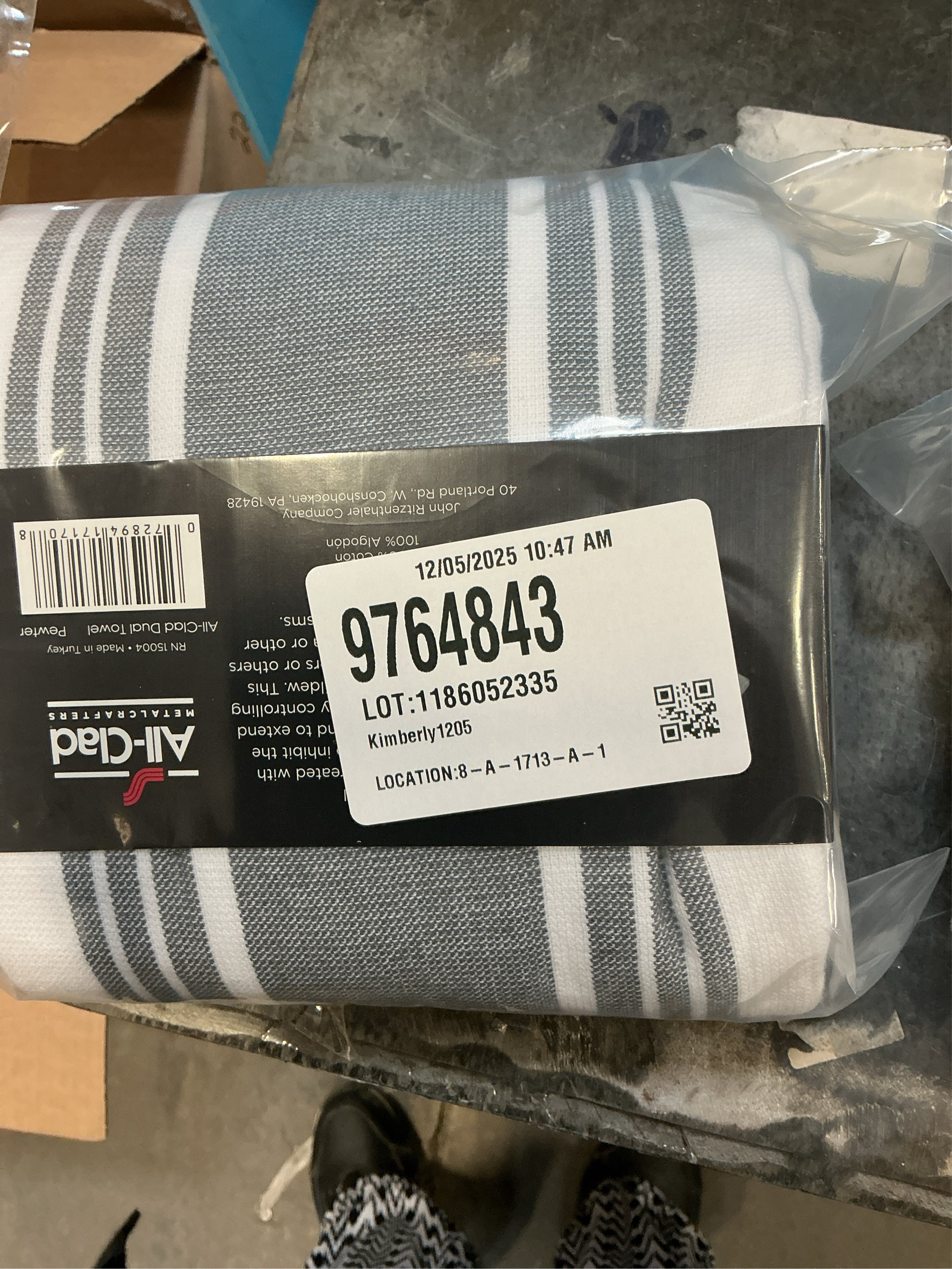 All-Clad Striped Dual Kitchen Towel in Black