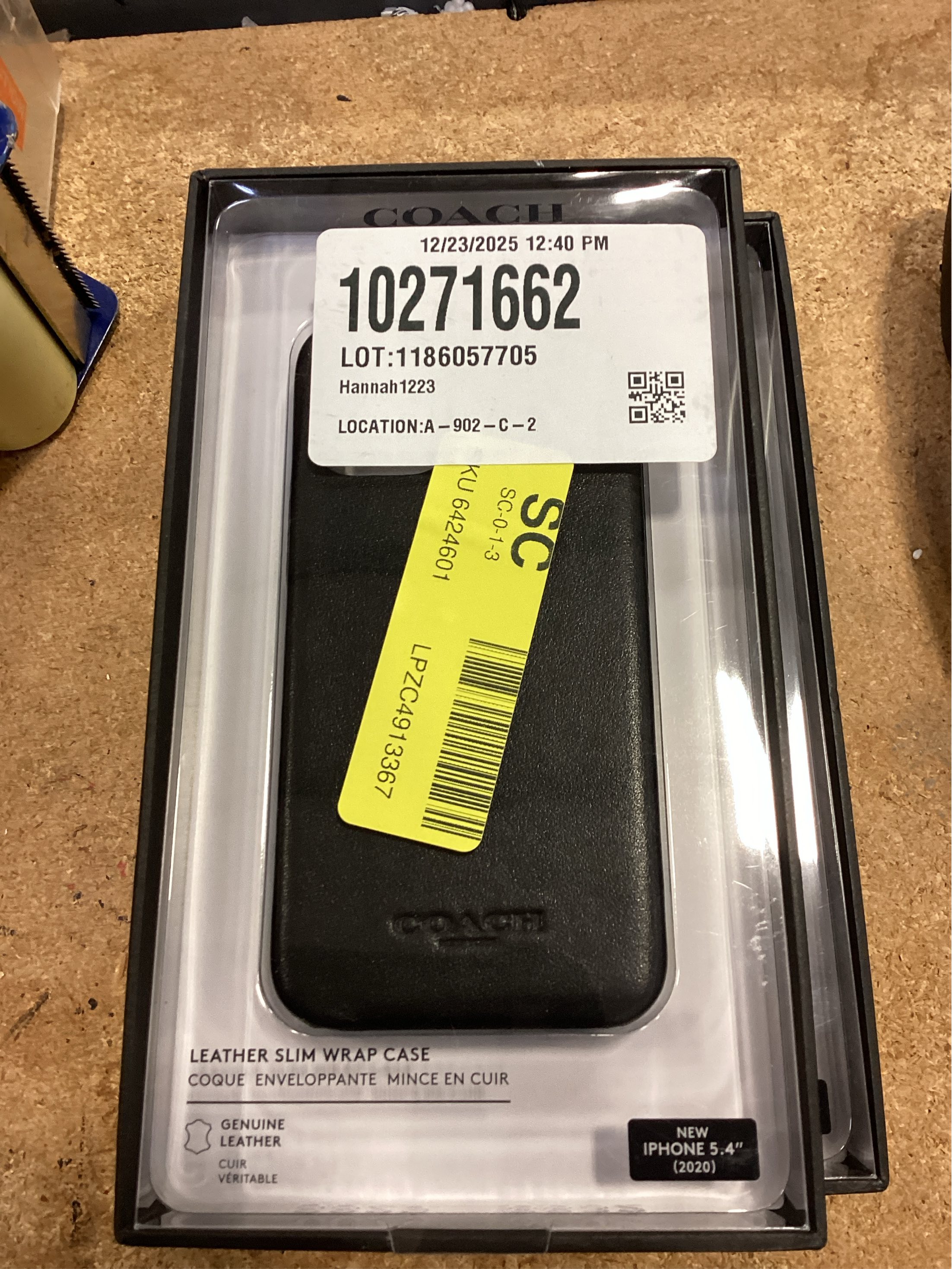 Coach Leather Slim Case for iPhone 12 mini Black
