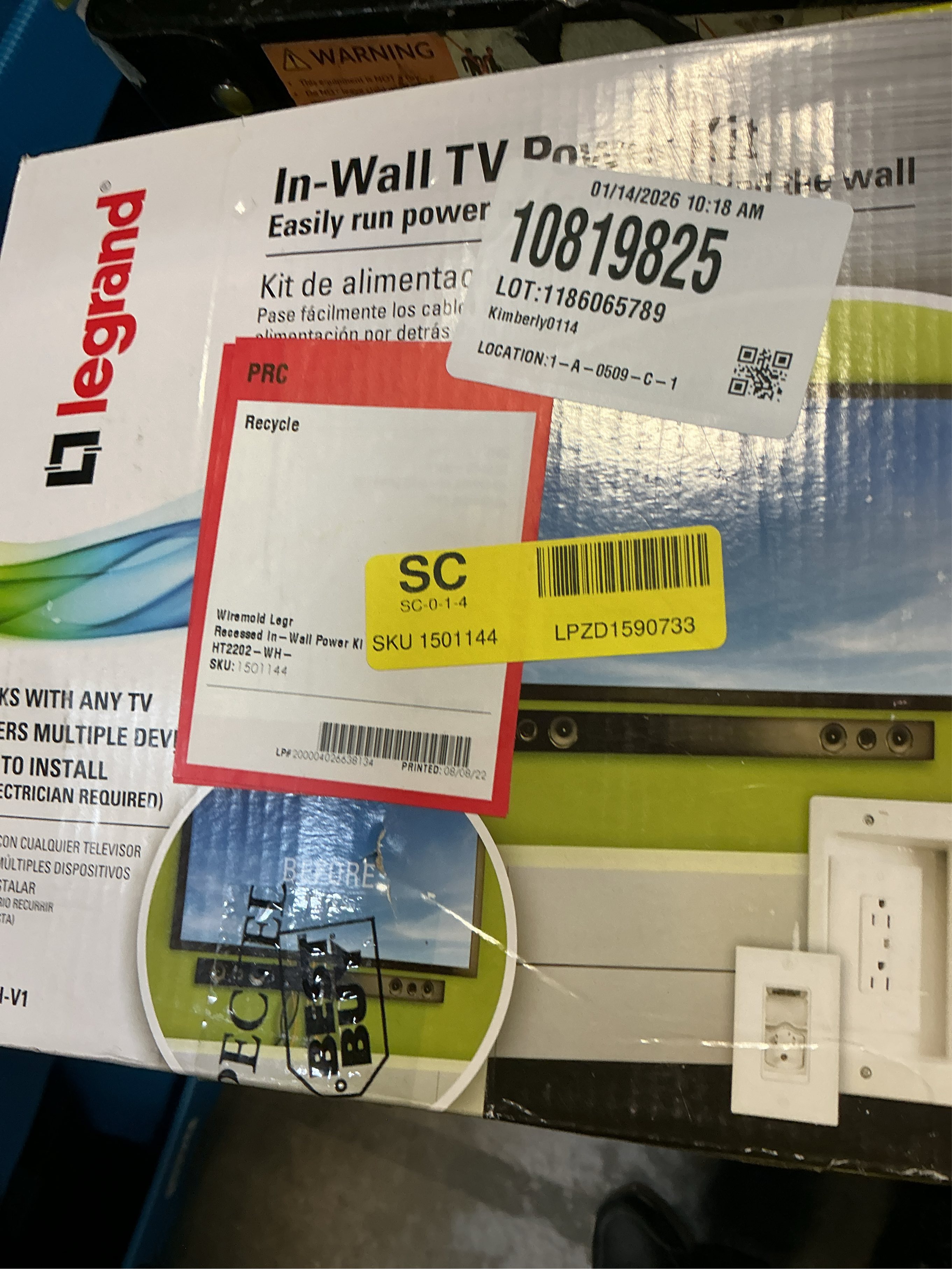 Legrand On-Q 4-27/64-in x 10-in PVC White Flat Screen Tv Kit