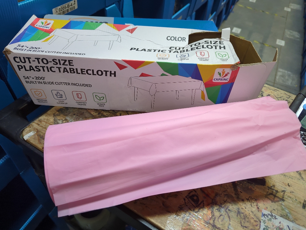 CXPSINC 54 Inch X 300 Feet Plastic Table Cover Roll Disposable Tablecloth with Slide Cutter for All Type/Shape Tables | Picnic, Party, Banquet, Birthdays, Weddings (White, 300 Feet)