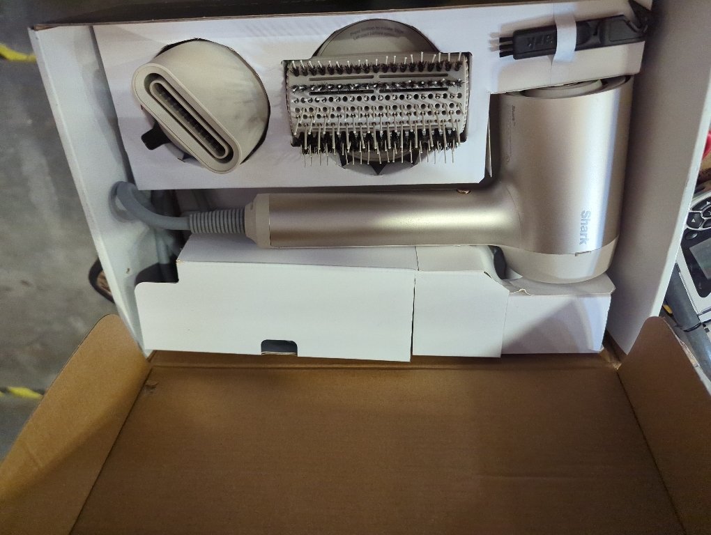 Shark HD112BRN Hair Blow Dryer HyperAIR Ionic Hair Dryer with 2-in-1 Concentrator and Styling Attachments, Auto Presets, Rotatable Hot Air Brush, No Heat Damage, Ionic, Stone