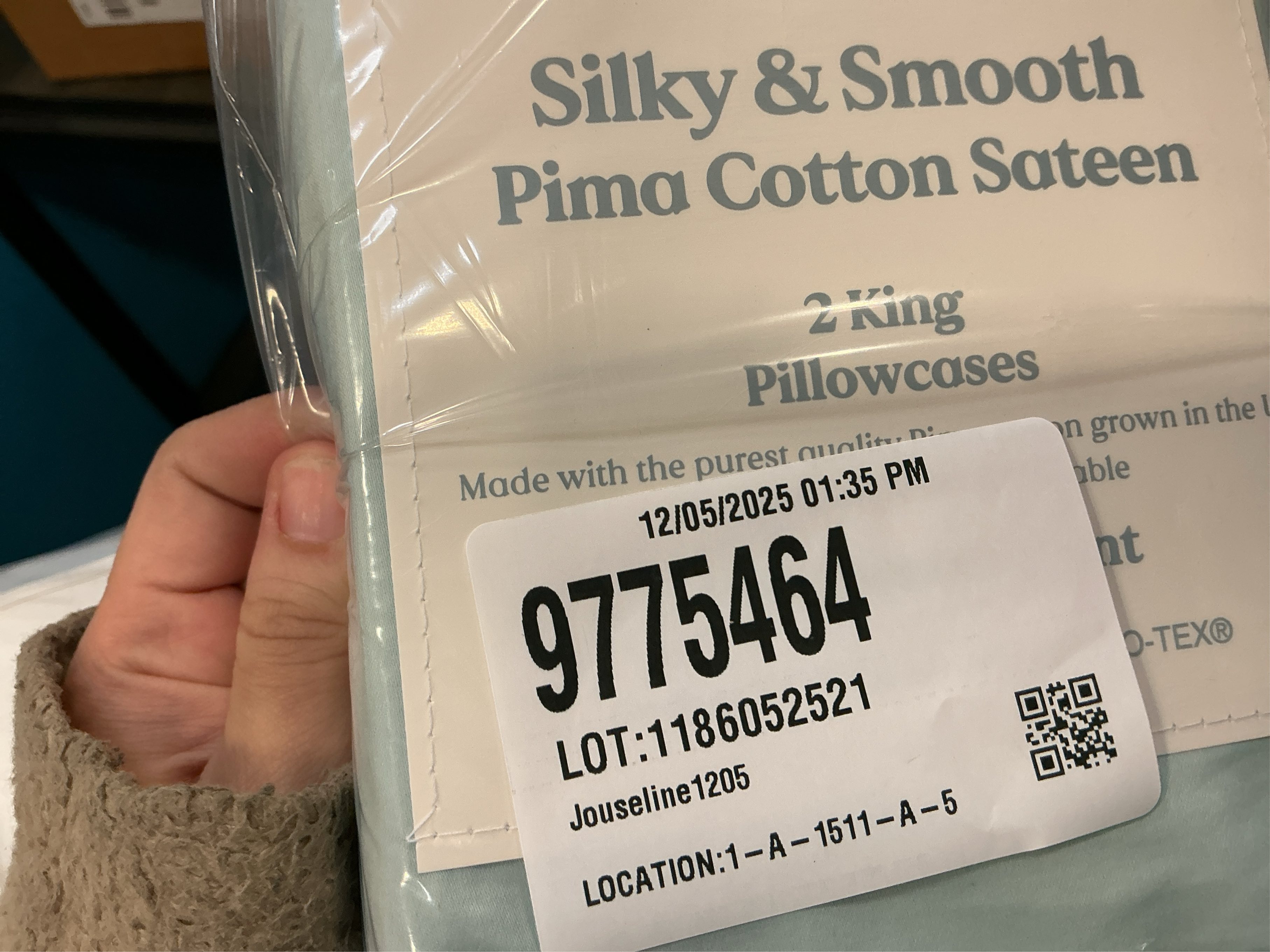 Nestwell 500 Pima Sld K Pillowcase  Starlight Blue