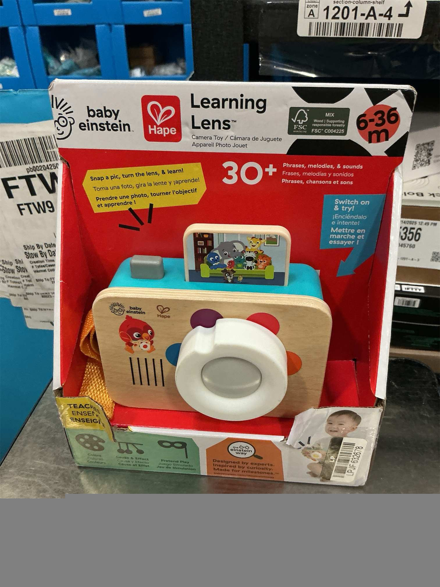 Baby Einstein   Hape Learning Lens Toy Camera for Pretend Play, Ages 6 Months and Up