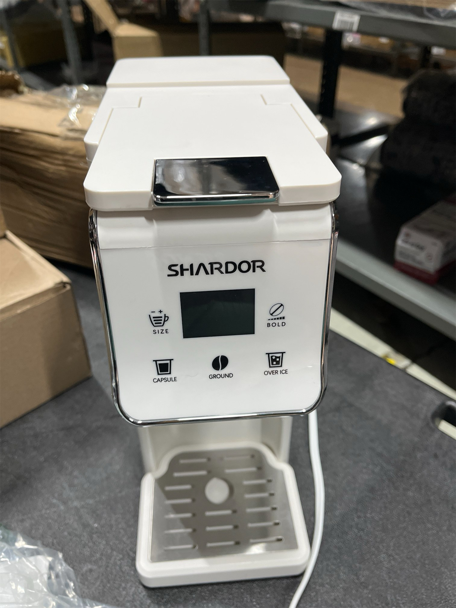 SHARDOR Coffee Maker Hot & Iced With Bold Setting,Single Serve Coffee Maker For K Cup And Grounds，52 Oz Removable Water Tank,6-14 Oz Brew Sizes,One Cup Kcup Coffee Machine With Reusable Filter, White - no test