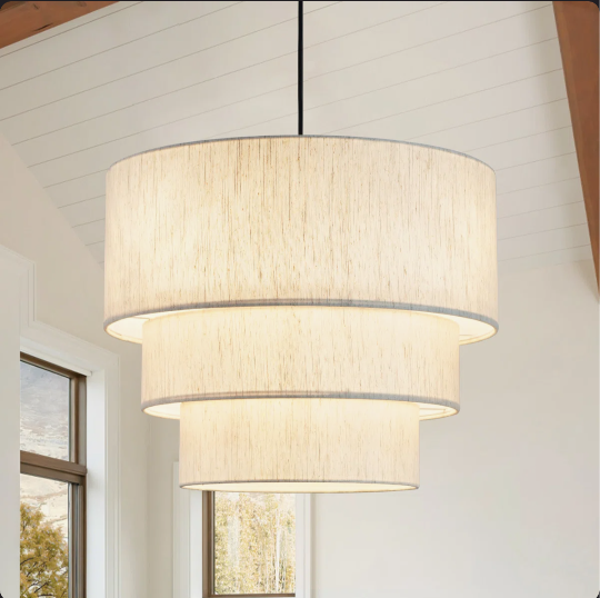Adalaina 4 - Lights Drum Chandelier Dining Room Chandelier Pendant Light Fixtures Drum Light Fixture
