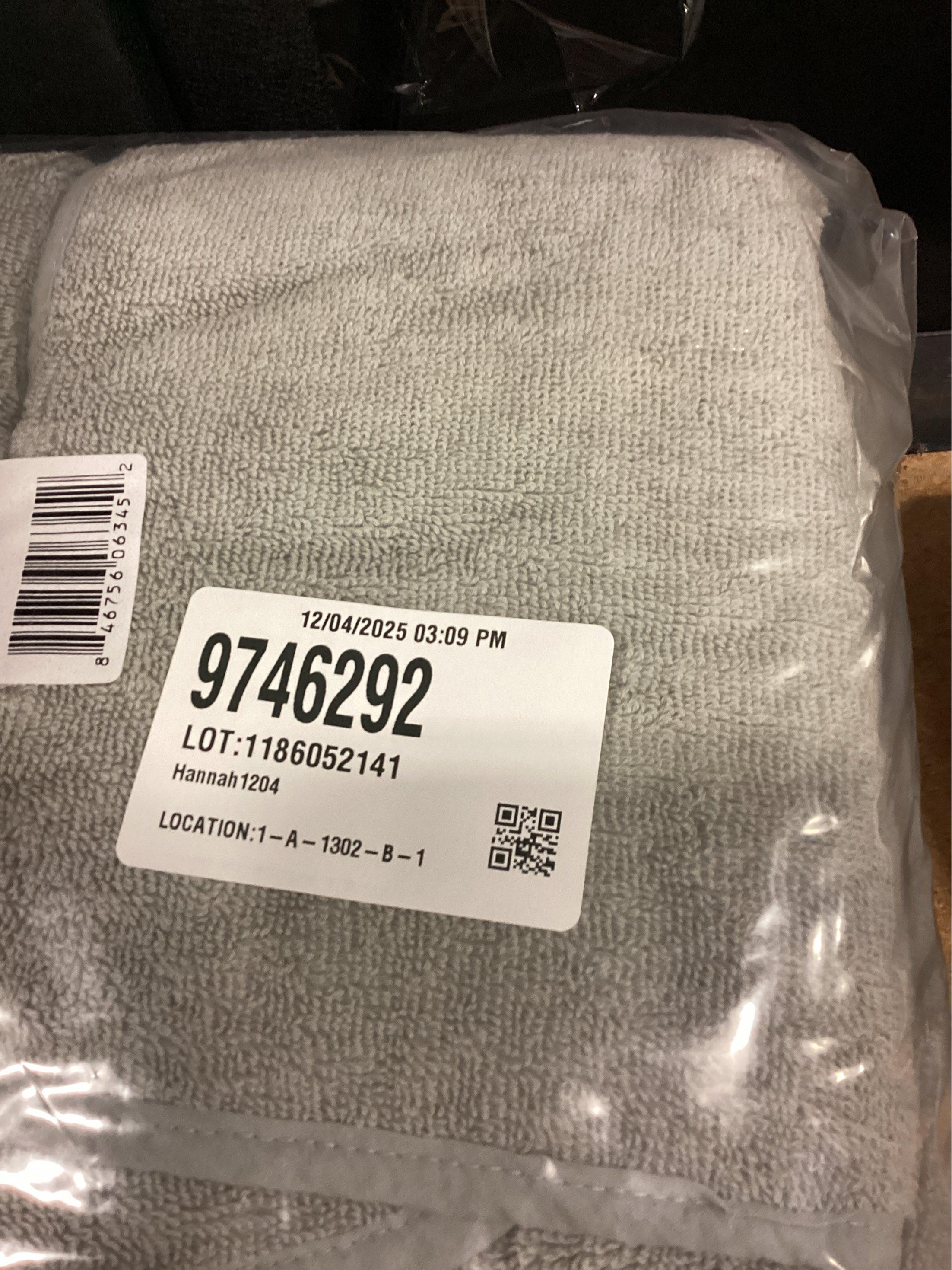 Haven Organic Cotton Terry Hand Towel in Harbor Mist Grey 6 PACK