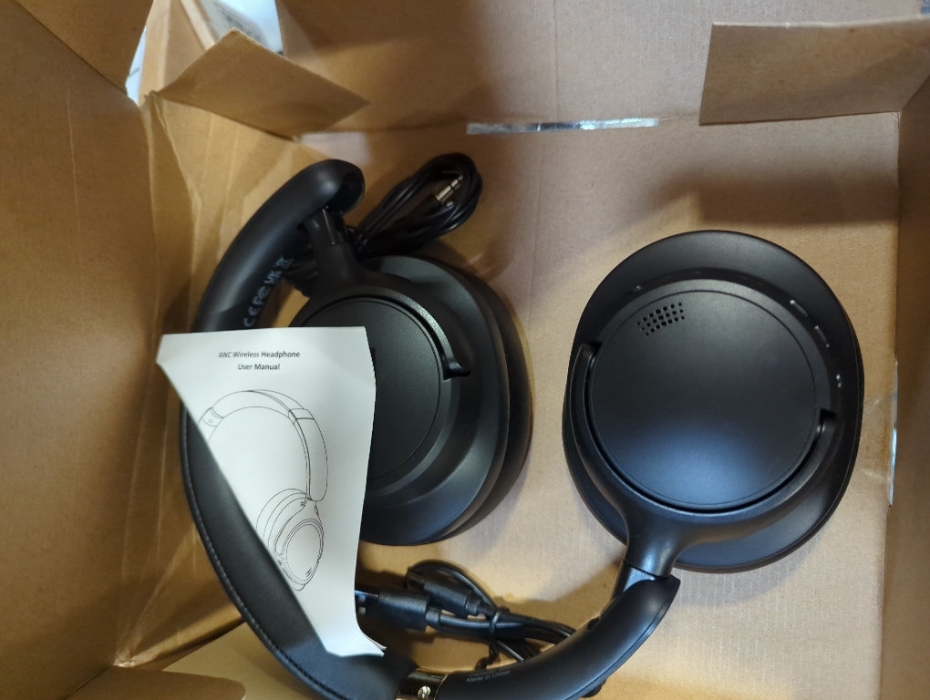 Hybrid Active Noise Cancelling Headphones Wireless, 120Hrs Playtime, 6 ENC Clear Mic, Over Ear Bluetooth Headphones with Hi-Res Audio Comfort Earcup Foldable ANC Headphone for Travel Game Home Office