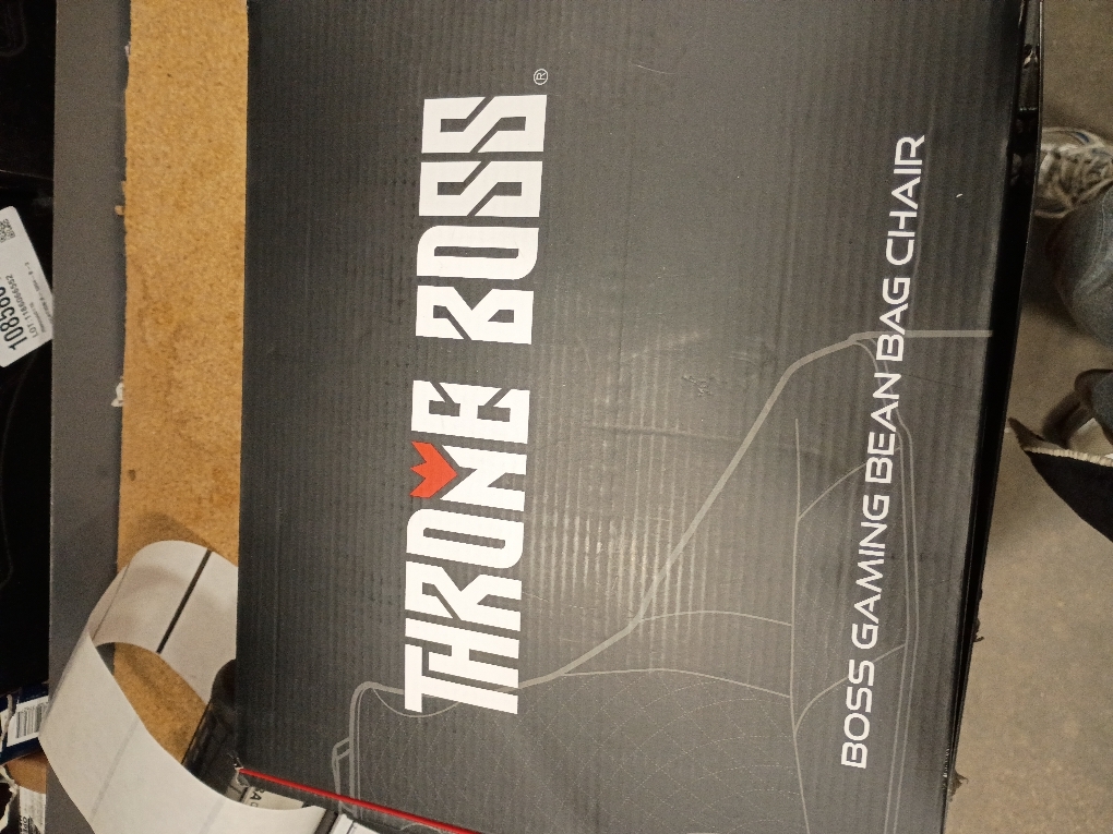 Throne Boss Gaming Bean Bag Chair Cover for Kids with High Back, Red – Floor Gaming Chair Cover, Easy to Clean Fabric, Large Side Pockets, Headphone Hanger, Requires 200 Liters Polystyrene Beans