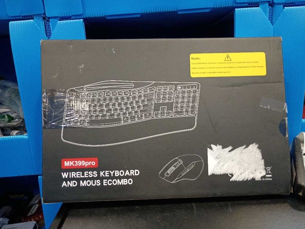 Wireless Keyboard and Mouse Combo, 2.4G Full Size Wave Keys Ergonomic Keyboard with Wrist Rest and 3-Level DPI Adjustable Wireless Ergonomic Mouse for Windows, Mac OS Desktop/Laptop/PC(Black)