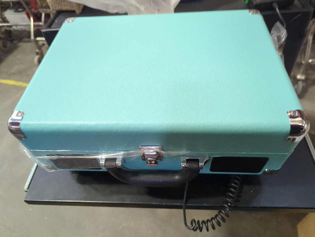 Victrola Journey   Bluetooth Suitcase Record Player with Matching Bridge Stand & Built-In Speakers – 3 Speed Vinyl Record Player, RCA Out, Headphone Jack, Vinyl Stream (Turquoise)