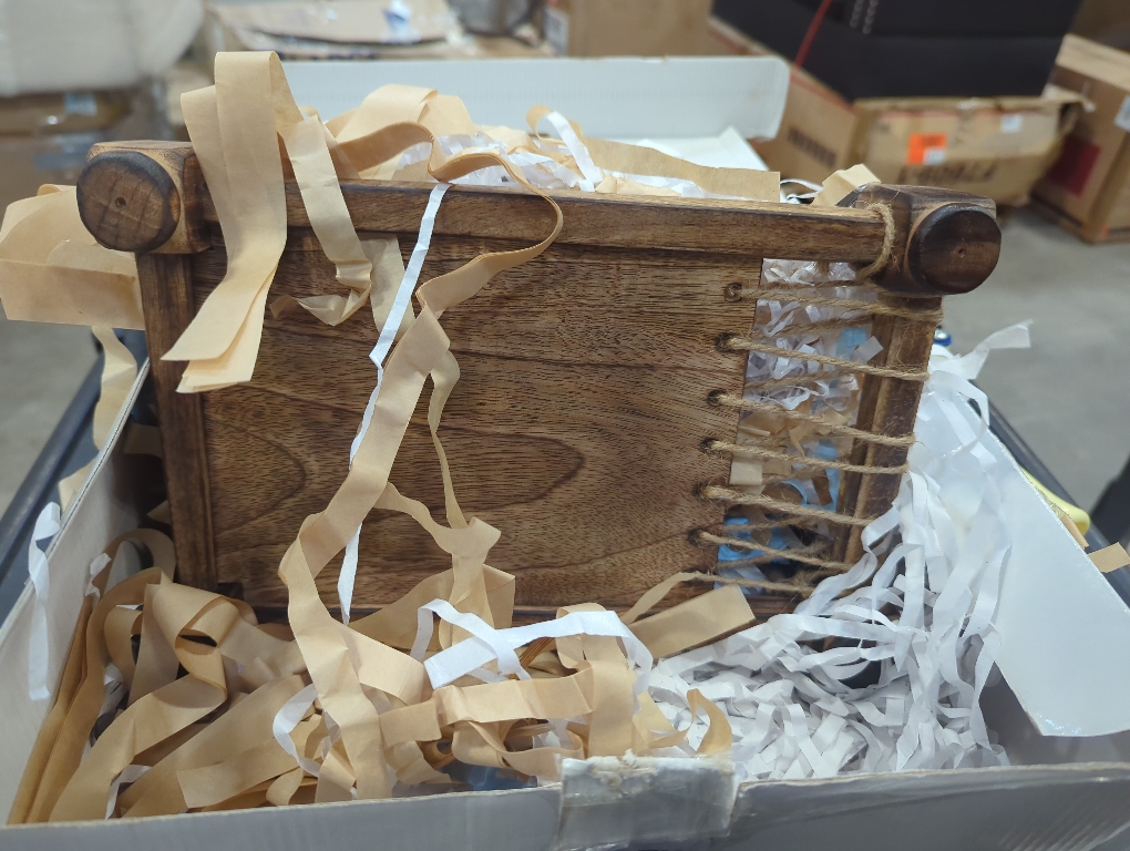 Size 11.5 Color Brown eSplanade Cot Charpai Khaat Serving Platter Tableware Serve-Ware for Home and Kitchen | Wood - 11.5 Inches - Brown