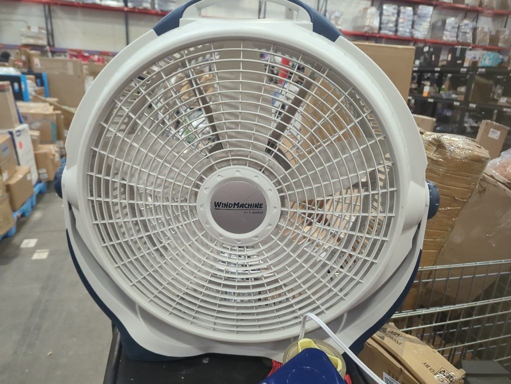 Lasko Wind Machine Fan, Air Circulator Fan with 3 Speeds, 20 Model 3300, Gray