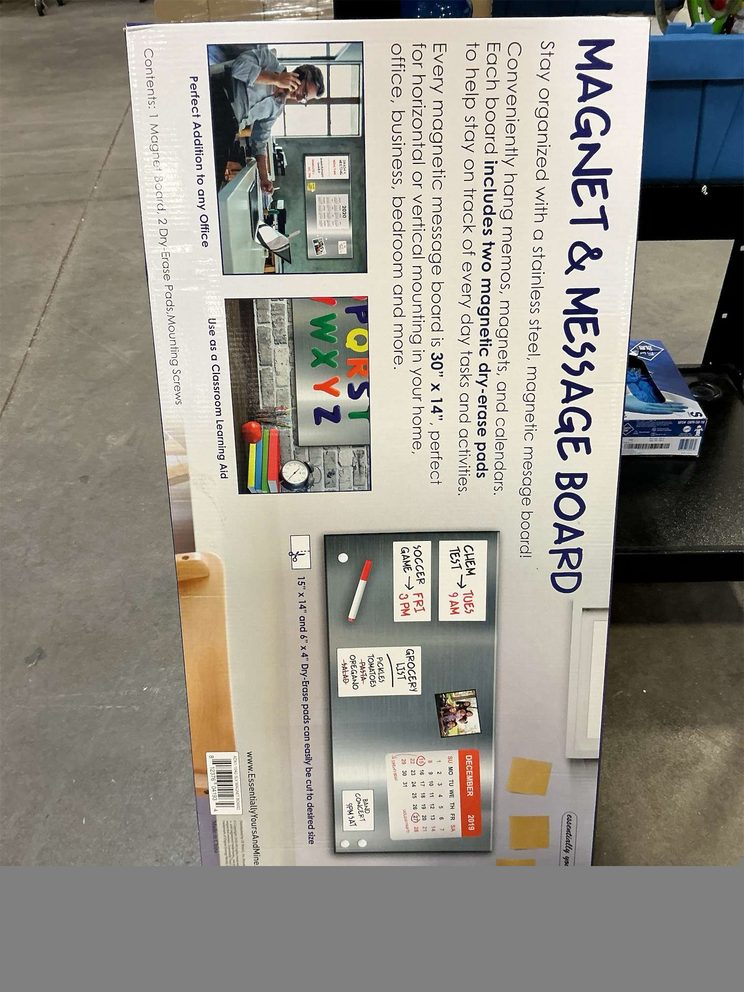 24x36 - Magnetic Board - Memo & Vision Board for Home, Office, and Classroom - Magnet Board for Kids - Pre-drilled Mounting Screws Included