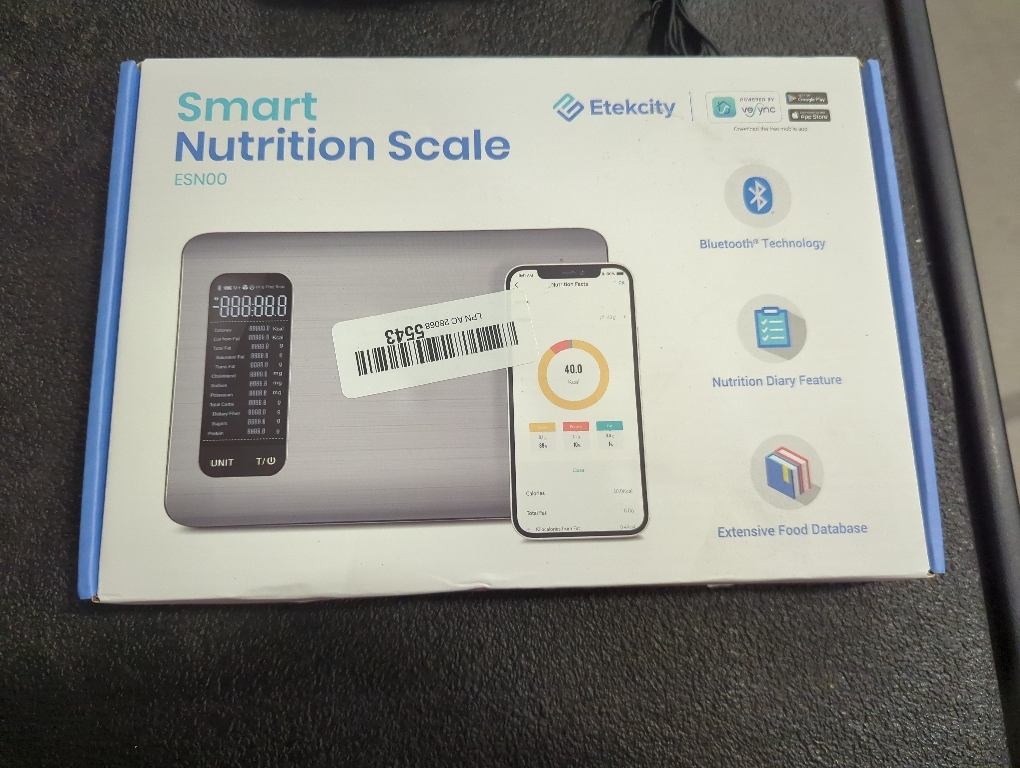 Etekcity Smart Food Kitchen Scale with Nutritional Calculator, Free App with 19 Nutrients Tracking, Calorie, Marco, Digital grams and ounces for weight loss, Premium Stainless Steel, 11lb