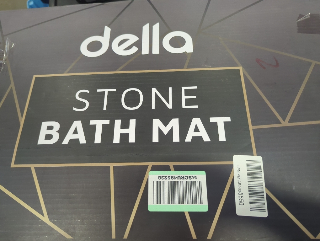della Premium Stone Bath Mat - Luxurious Quick Drying Diatomite Bathstone for Bathroom Floor - Modern Super Absorbent Diatomaceous Earth Shower Mat, Water Absorbent Bathmat (Triangle)