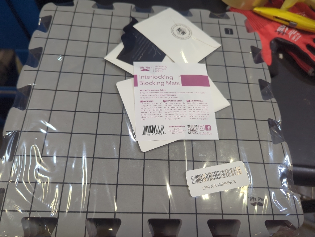 Mr. Pen- Blocking Mats for Knitting & Crochet Projects, 12 x 12, 9 Pack with 150 pcs T-Pins, Gray Aligned Grid Knitting Blocking Mats and Pins, Water & Heat Resistant