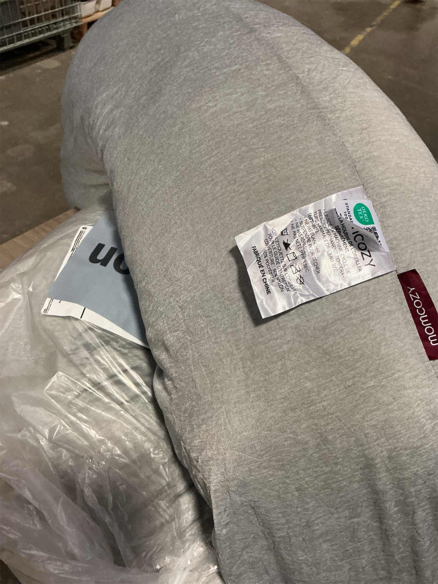 Momcozy J-Shaped Pregnancy Pillow for Sleeping with Cooling Cover – Maternity Body Pillow for Pregnant Women, Side Sleeper Support for Belly, Hip & Leg, Deep Grey