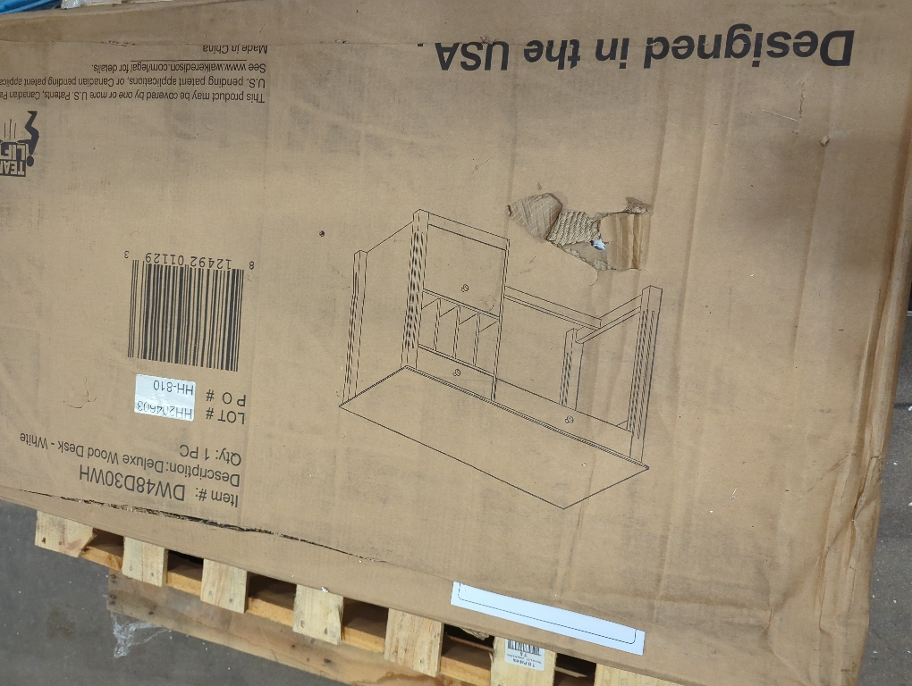 Walker Edison Modern Wood Computer Writing Desk Storage File Drawer Office Home Office Workstation Small, 48 Inch, White