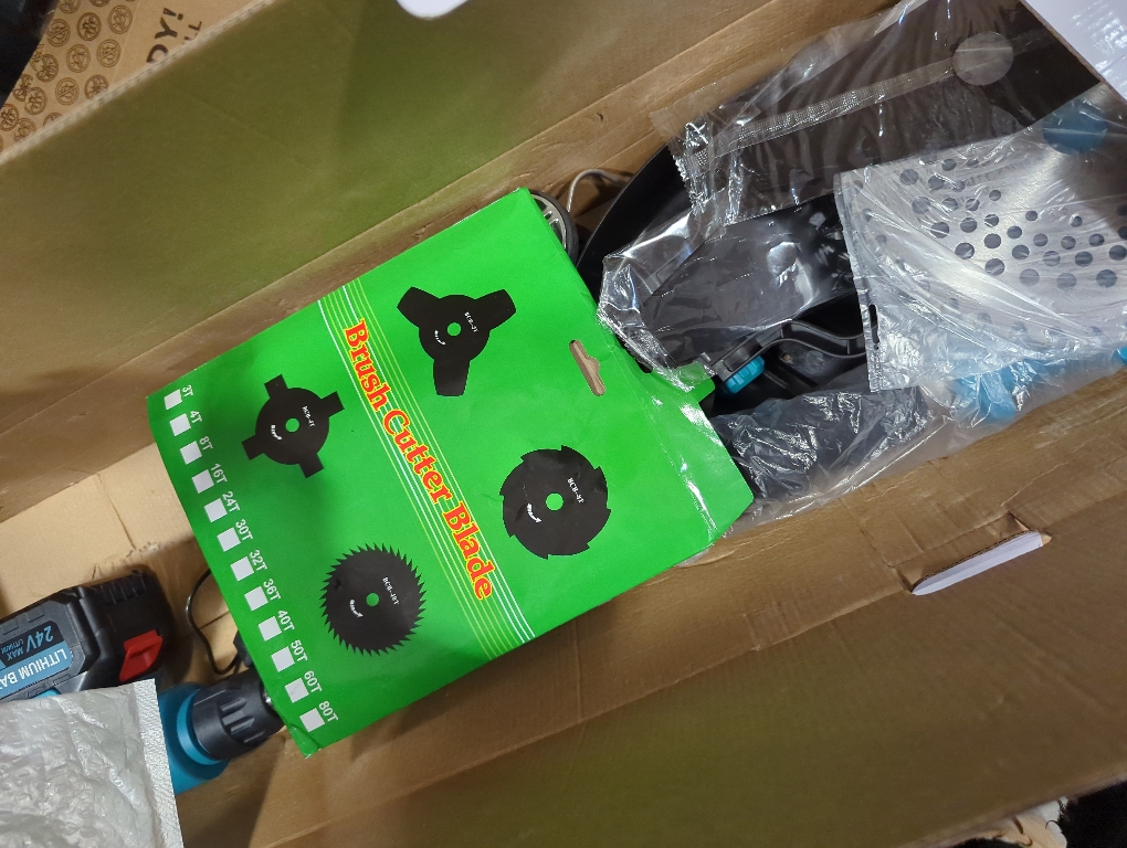 Electric Weed Wacker Cordless, 21V Electric Weed Cordless Eater Battery Powered with 2Pcs 4.0Ah Batteries, 3 in 1 Stringless Grass Trimmer/Edger/Brush Cutter for Lawn Yard Garden