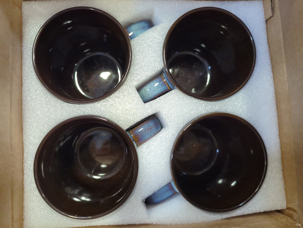 4pk Vancasso Blue Mugs for Coffee & Tea