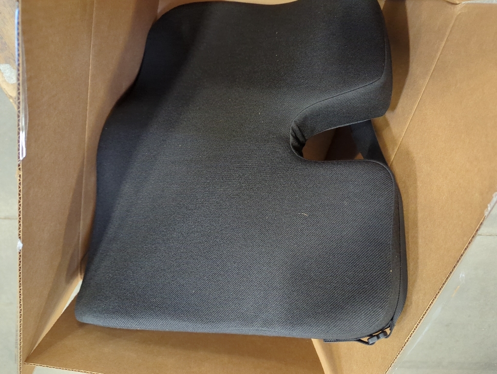 Amazon Basics Comfortable Seat Cushion for Office Chairs, Enhanced Memory Foam with Cooling Gel, Non-Slip, Long Sitting Support, Black