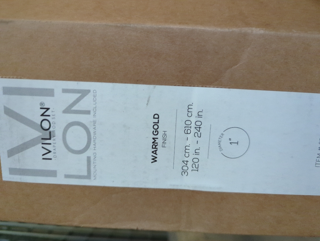 Ivilon Window Curtain Rod End Cap - 1 inch Pole. 120 to 240 Inch. Satin Nickel