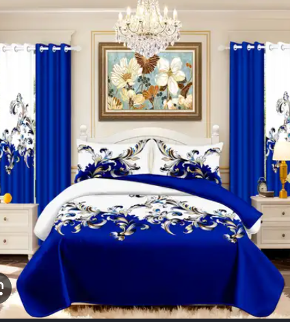 Luxury 9pcs Bedding And Curtains
