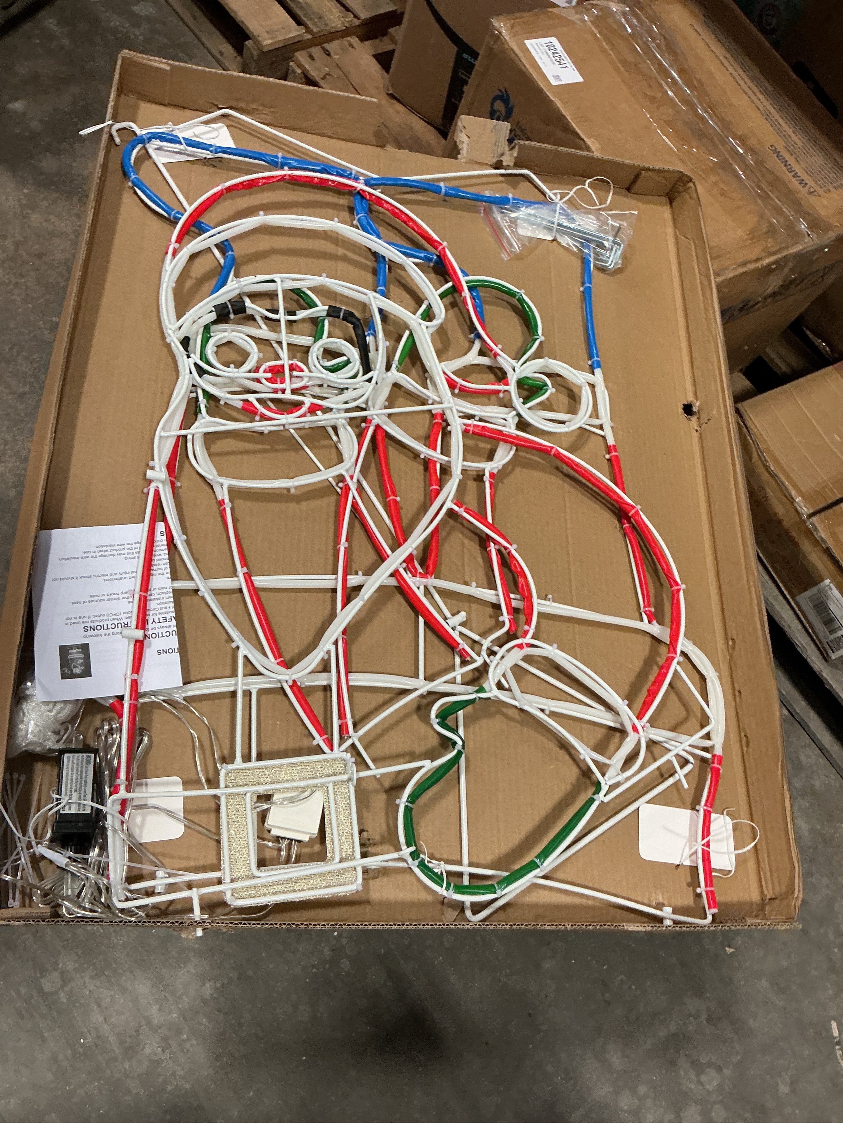 5FT Lighted Waving Santa Claus Animated Christmas Decoration, 273 LEDs Neon Lighted Figure for Outdoor Yard Decor, Indoor Holiday Party