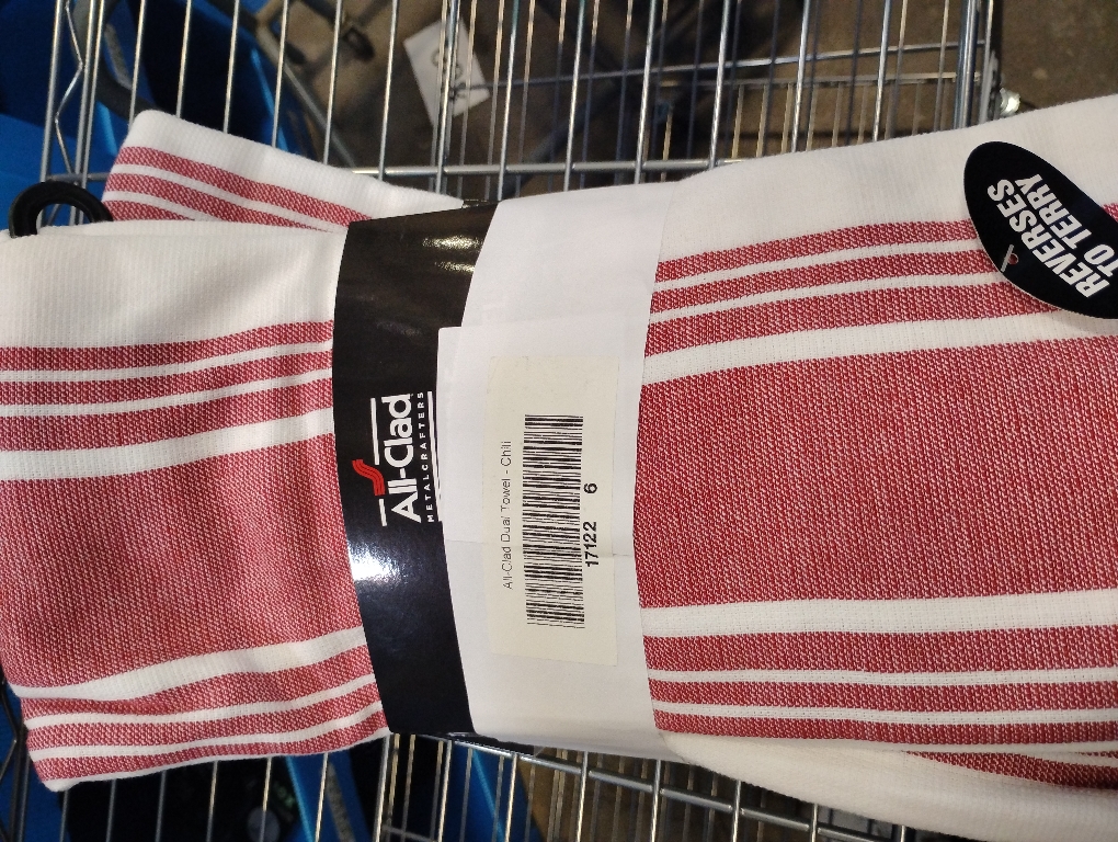 2pk All-Clad Striped Dual Kitchen Towel in Chili