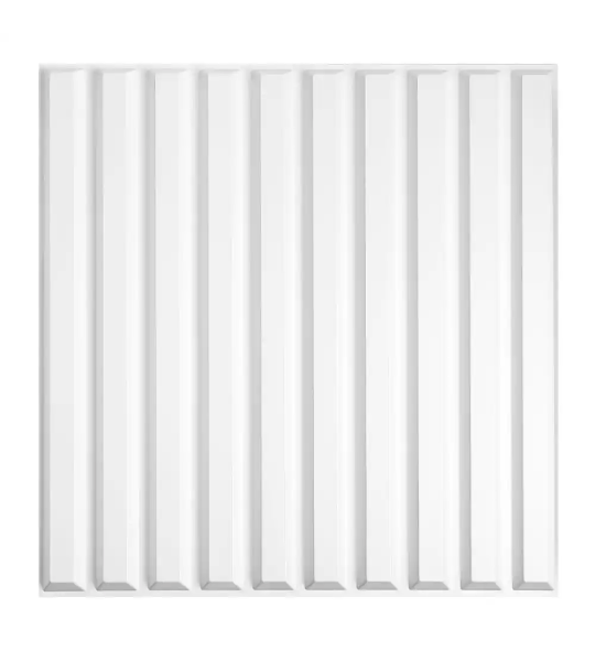 12pc White Slat Fluted 3D Tile