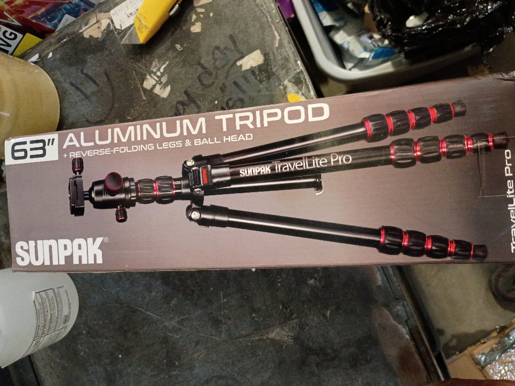 Sunpak - TravelLite Pro Reverse Folding 63 Tripod - Black with red accents