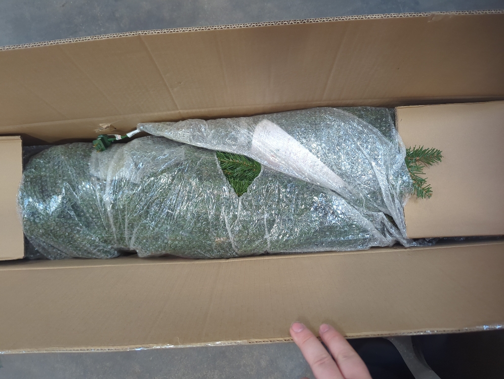 Size 7.5 ft. Pre-Lit Fraser Fir Pencil Tree Artificial Christmas Tree with 350 Clear Lights