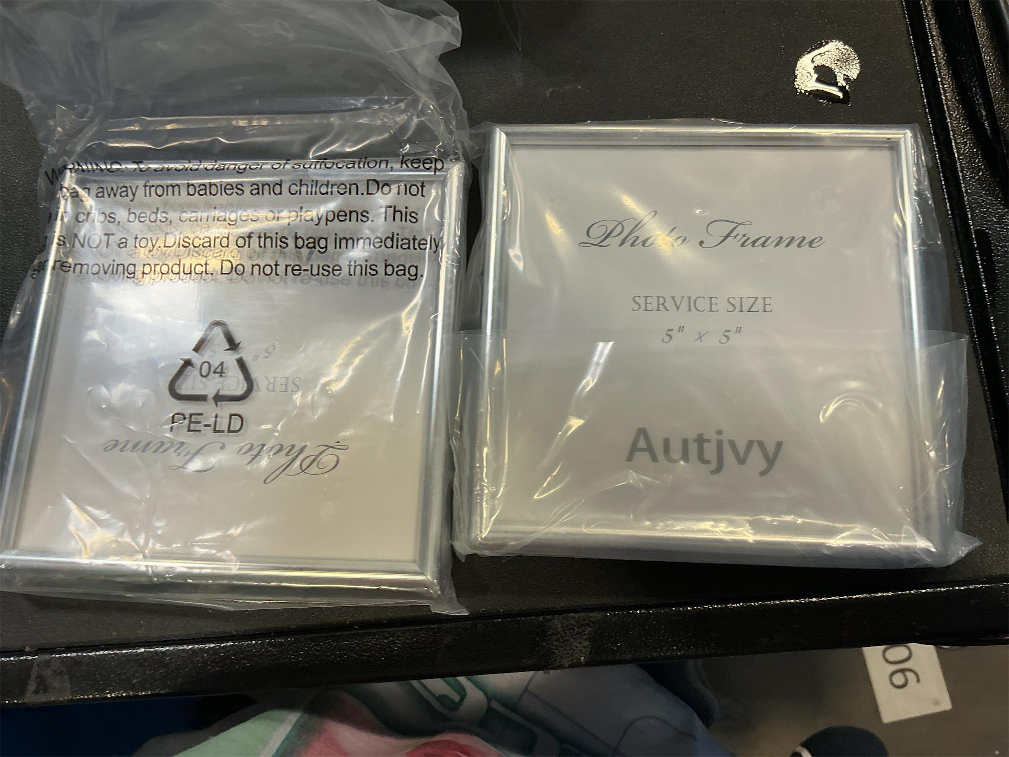 5x5 Picture Frame Silver Brushed Modern Simple Thin Aluminum Metal Photo Frame with HD Real Glass, Display for Tabletop and Wall Collage. (2 Pack)