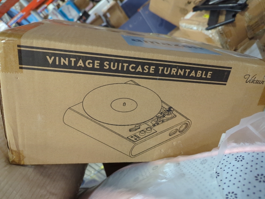 Syitren Paron Record Player Vintage Turntable for Vinyl Records with Built-in Speakers Bluetooth Retro Phonograph Wood Walnut