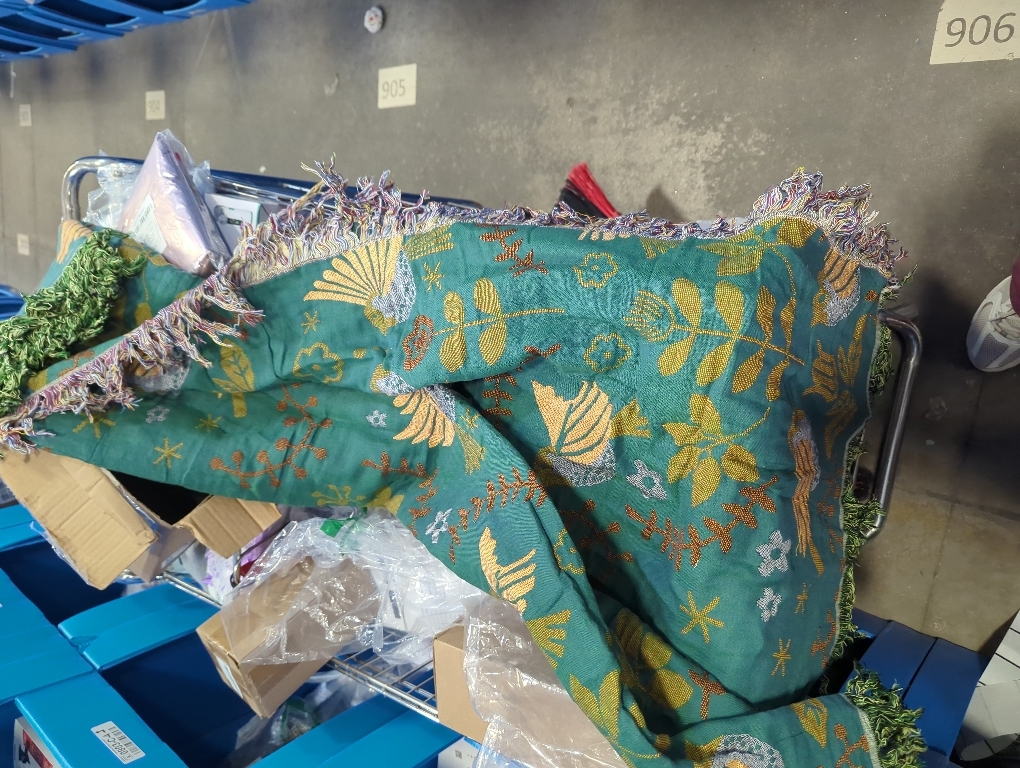 Boho Throw Blanket for Bed 100% Cotton Soft Quilt Lightweight Blanket Bird Floral Embroidery Farmhouse Room Decor Twin Bed Blankets,60×80 All Season Breathable Throw for Sofa&Couch Chair