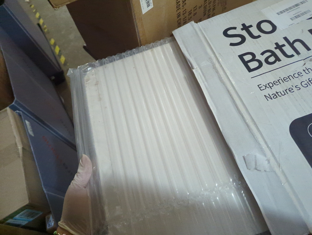 White Stone Bath Mat Diatomaceous Earth Shower Mat Non-Slip Super Absorbent Diatomite Stone Bath Mats for Bathroom Floor Quick Drying Natural Easy to Clean