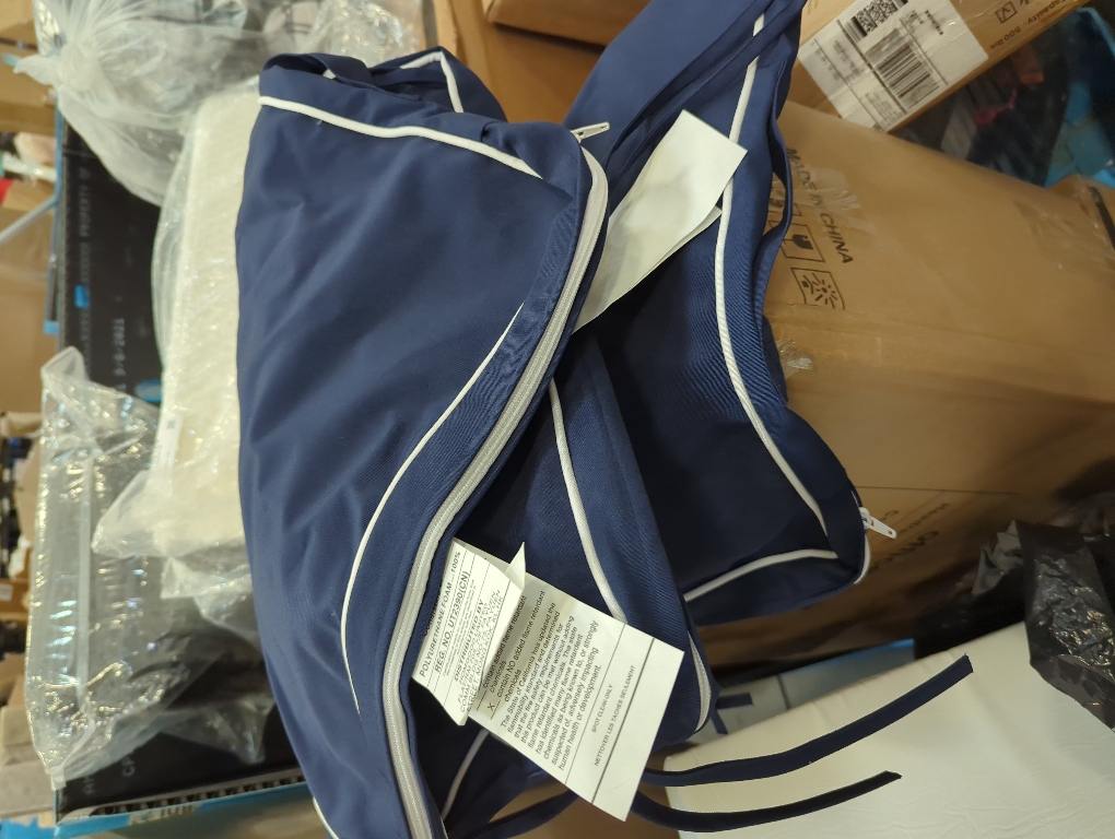 MIULEE Outdoor Seat Cushion Set Navy Blue 24 x 24 x 4 Inch Waterproof & Fade Resistant Deep Seat and Back Patio Furniture Cushions with Handle and Adjustable Straps Cushions for Chair Couch SET OF 3