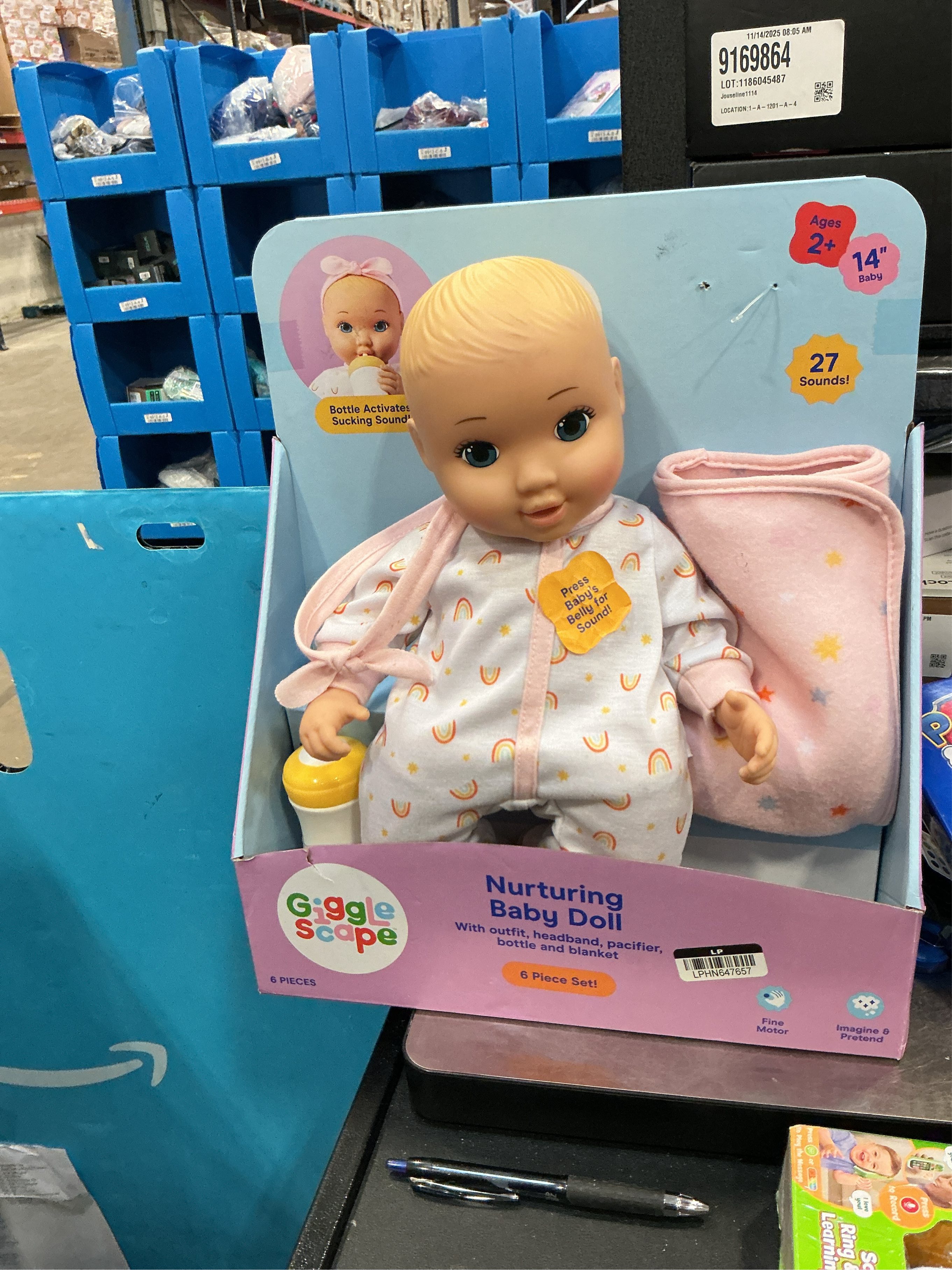 14 Nurturing Baby Doll - Blonde Hair   Blue Eyes - Gigglescape™: Includes Accessories and Outfit