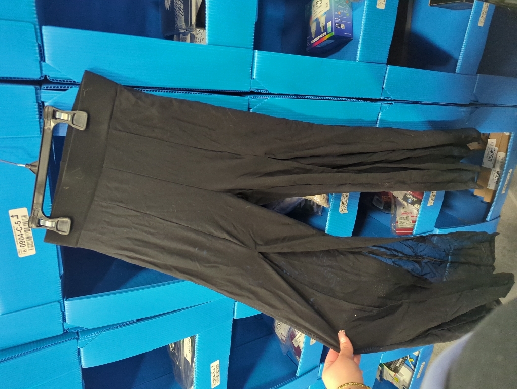 Size XS Double Plus Open Womens Chiffon High Waist Palazzo Dressy Pants Flare Elastic Waist Culottes Trousers Pant