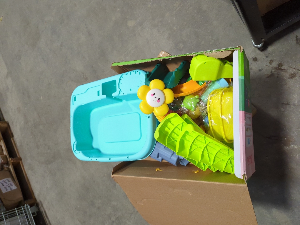 Blue 4-in-1 Kids Play Sink with Running Water, Mini Water Table with Detachable Legs, Upgraded Faucet and Dishes, Children Electric Dishwasher Toy, Kitchen Sensory Set (Blue)