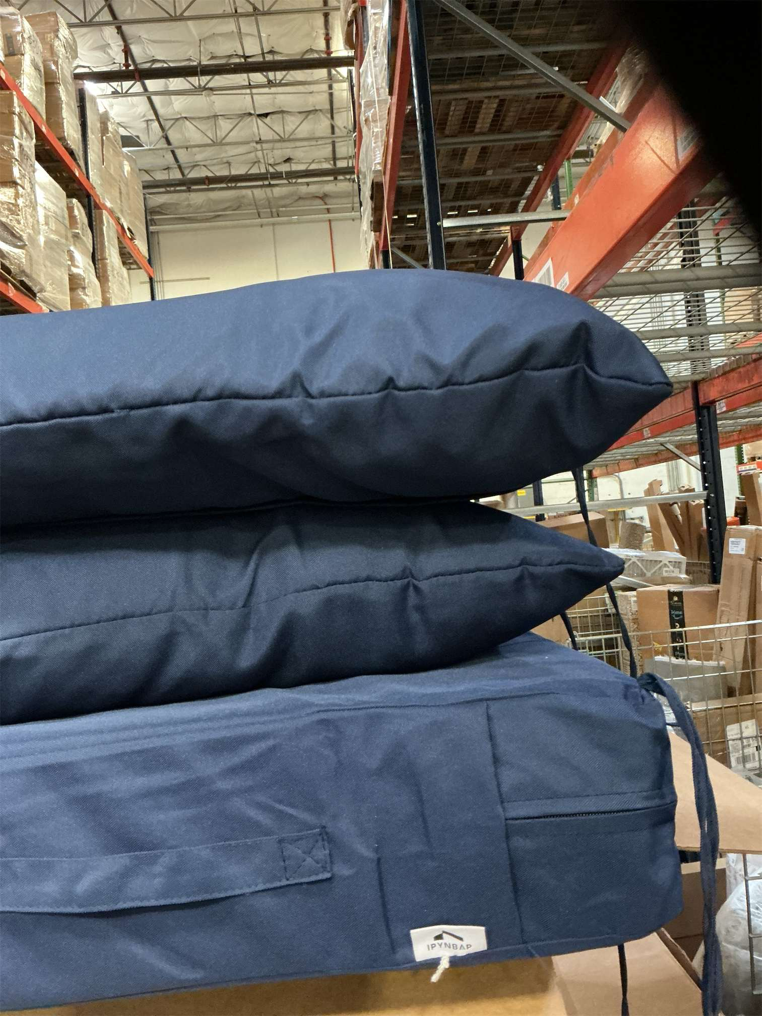 Outdoor Chair Cushions Patio Furniture Cushions with Removable Cover, Outdoor Deep Seat Cushion Set with Ties and Handle, Waterproof Outdoor Cushions for Chair Sofa Couch, Navy